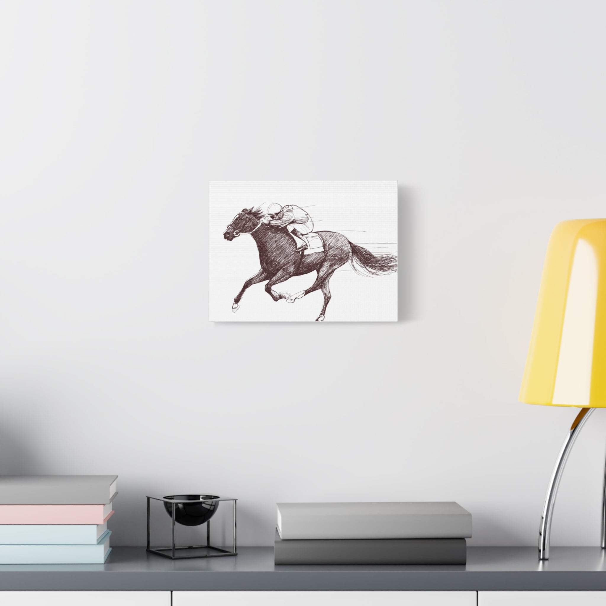 Vintage Horse & Jockey Matte Canvas Print — Stretched 1.25"