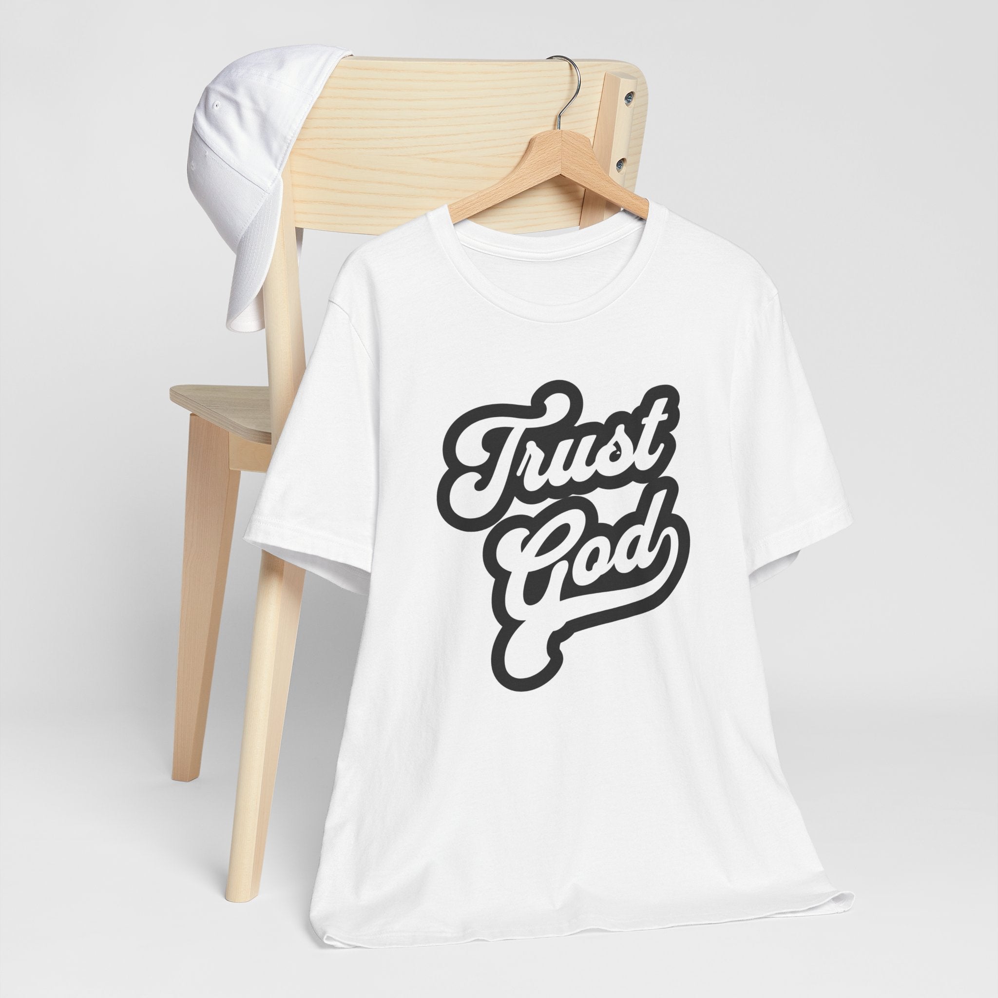 Trust God Script Tee | Faith Shirt, Inspirational Christian Typography