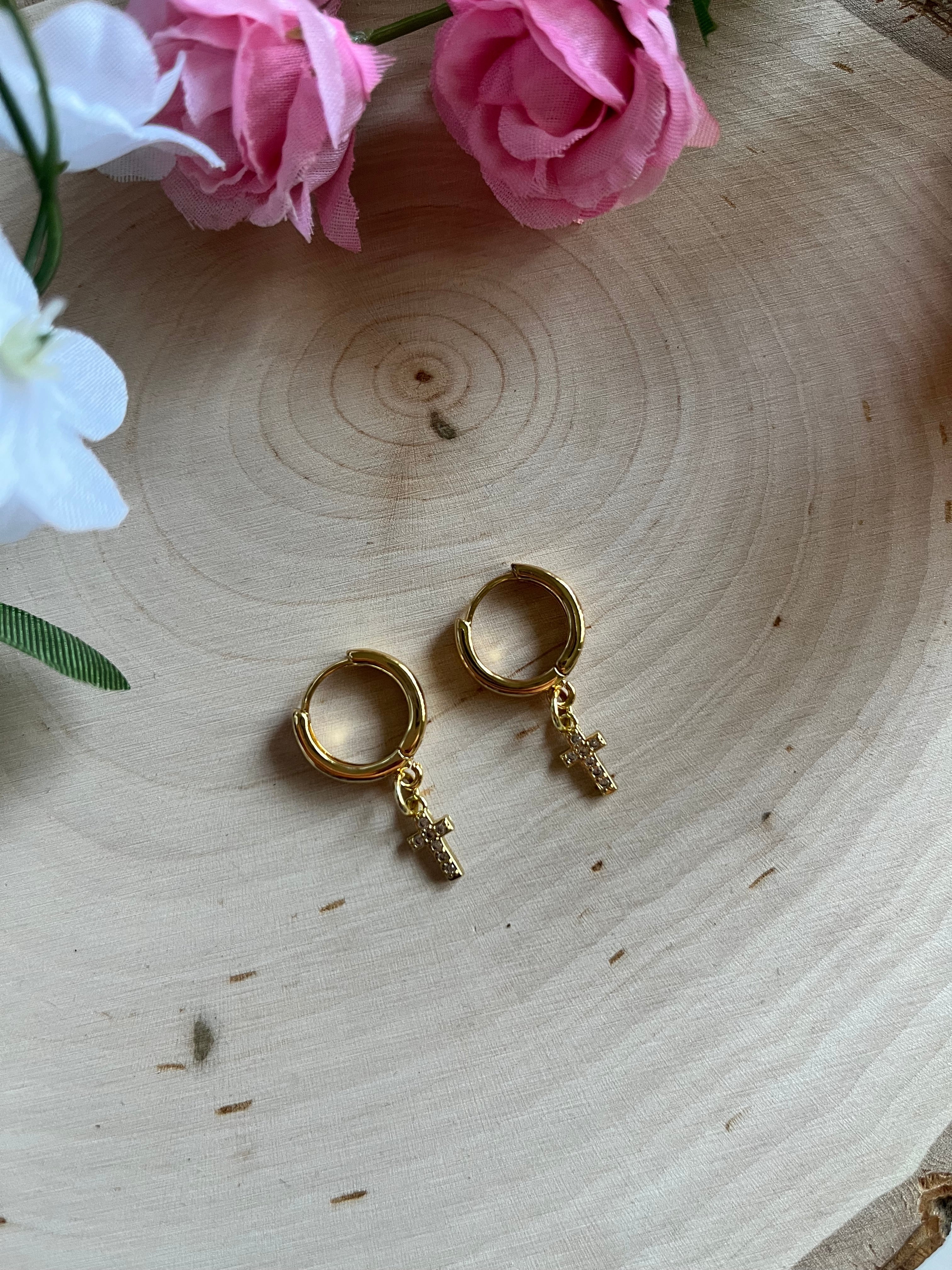 18K Gold Cross Earrings – Christian Jewelry for Women | Armored Faith