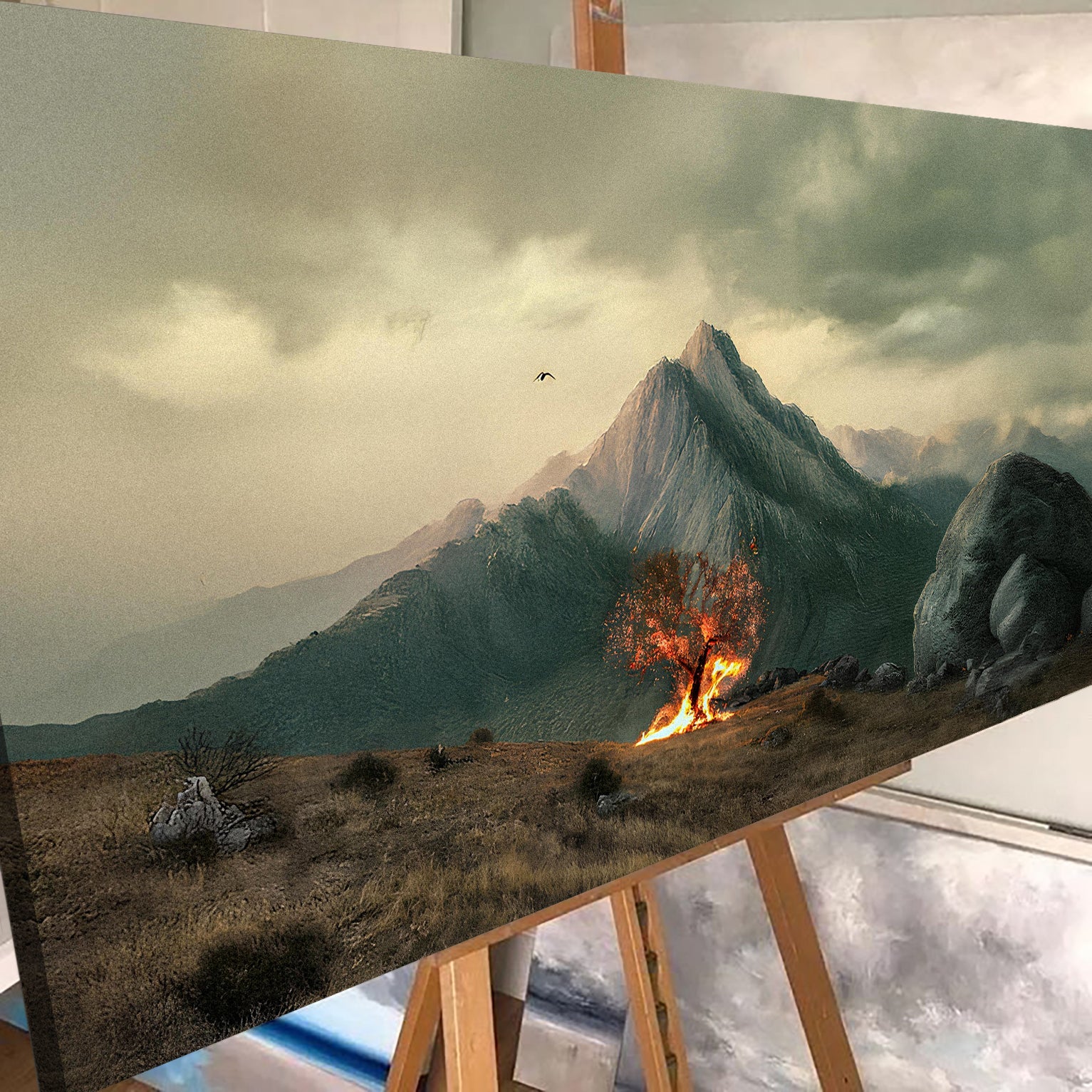 Burning Bush Faith Wall Art – Christian Home Décor