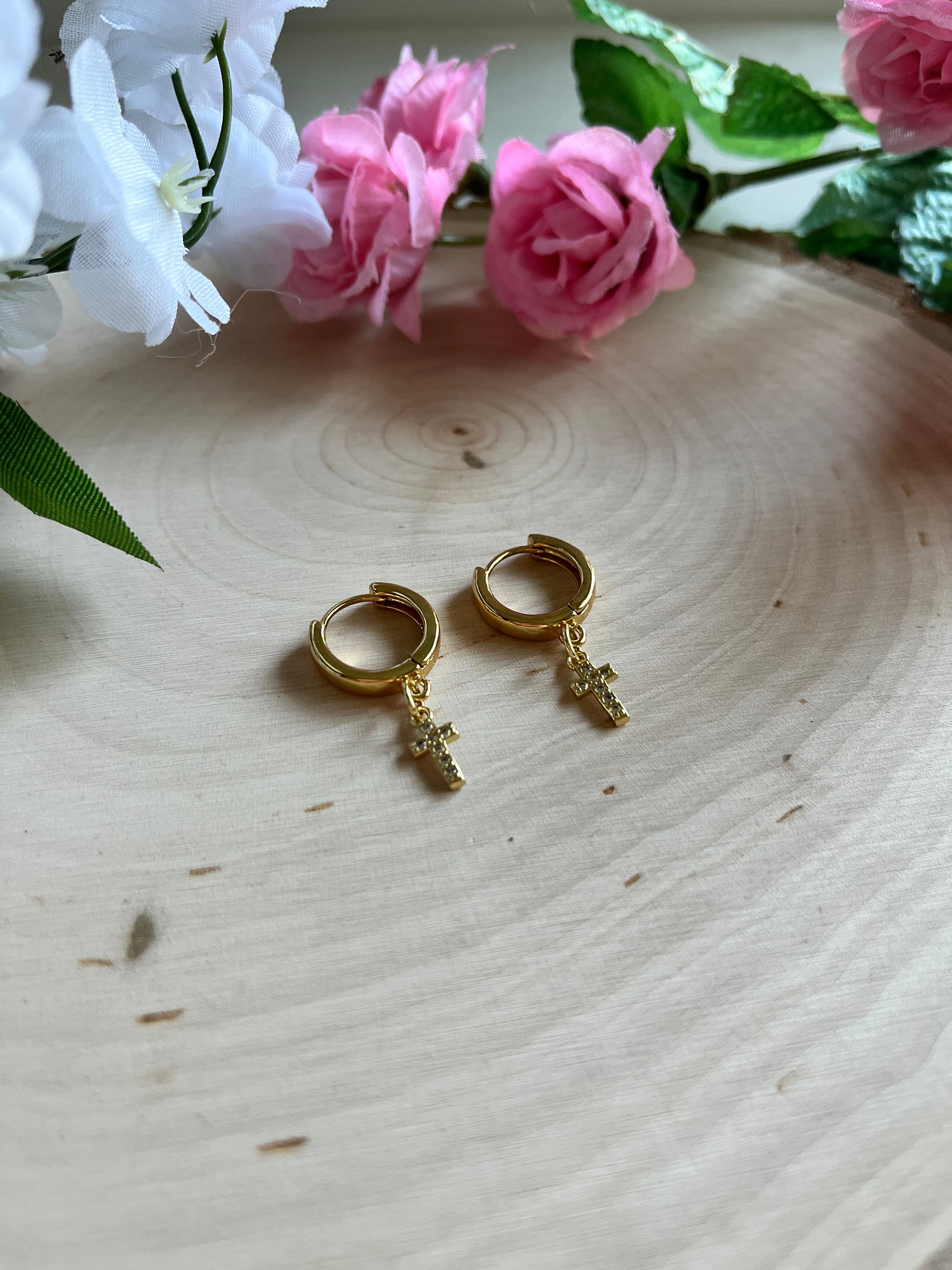 18K Gold Cross Earrings – Christian Jewelry for Women | Armored Faith