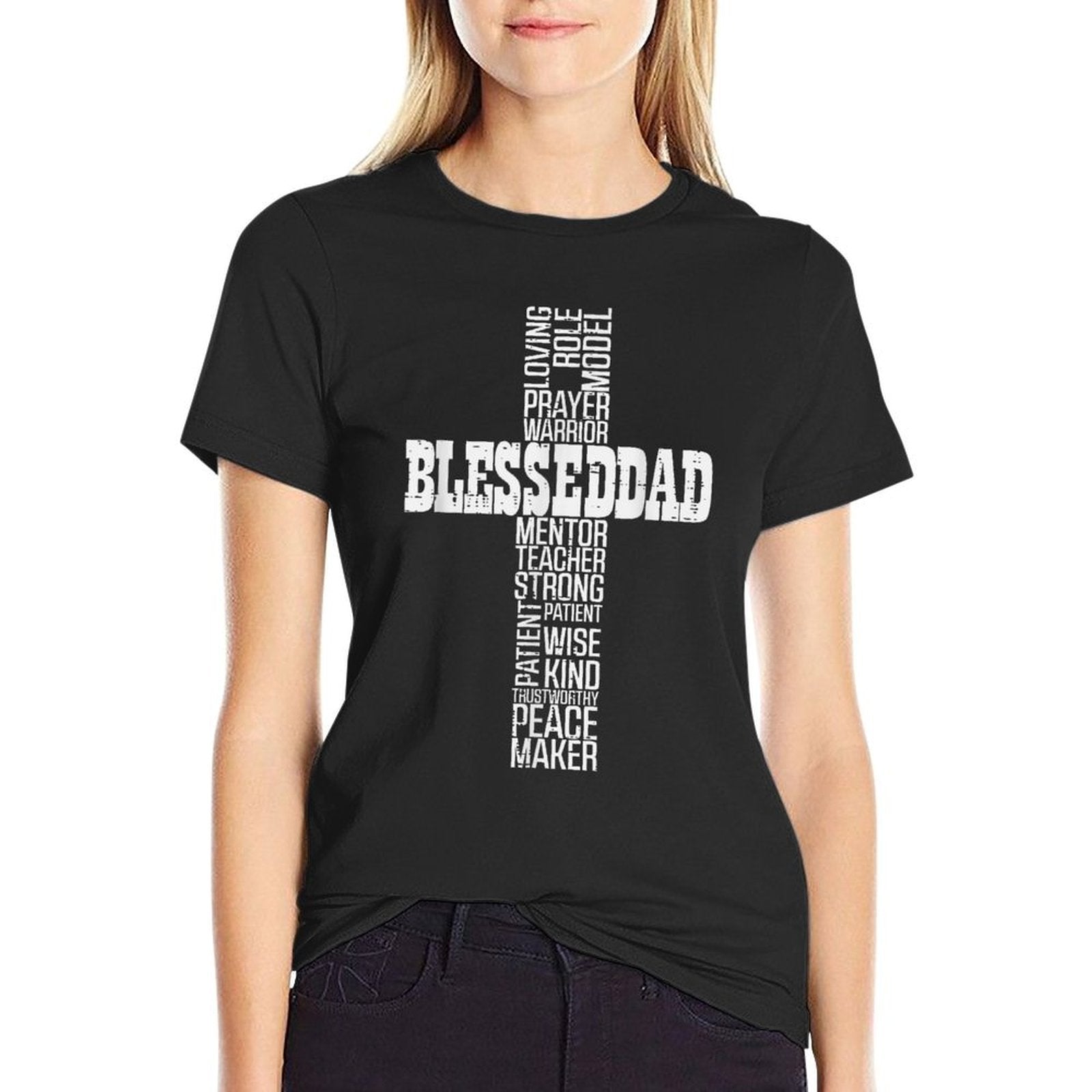 Blessed Dad Cross T-Shirt - Christian Father's Day Gift | Armored Faith