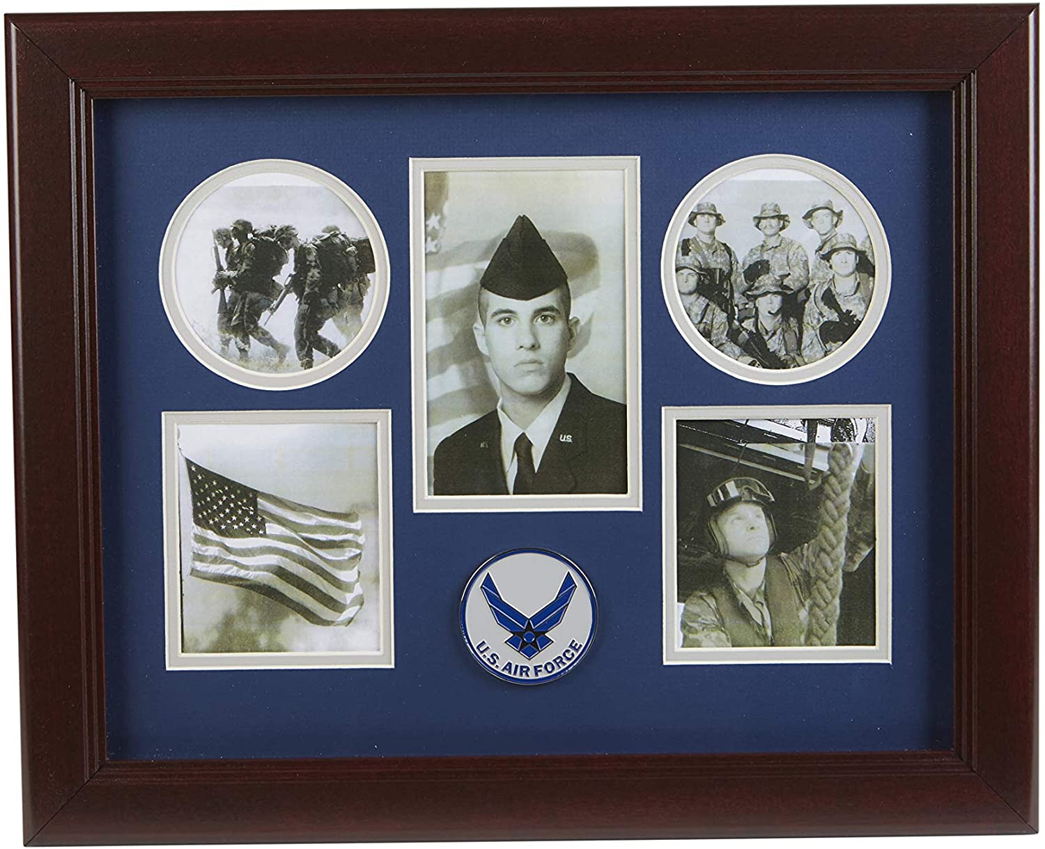 Air Force Aim High Medallion 5 Photo Collage Frame