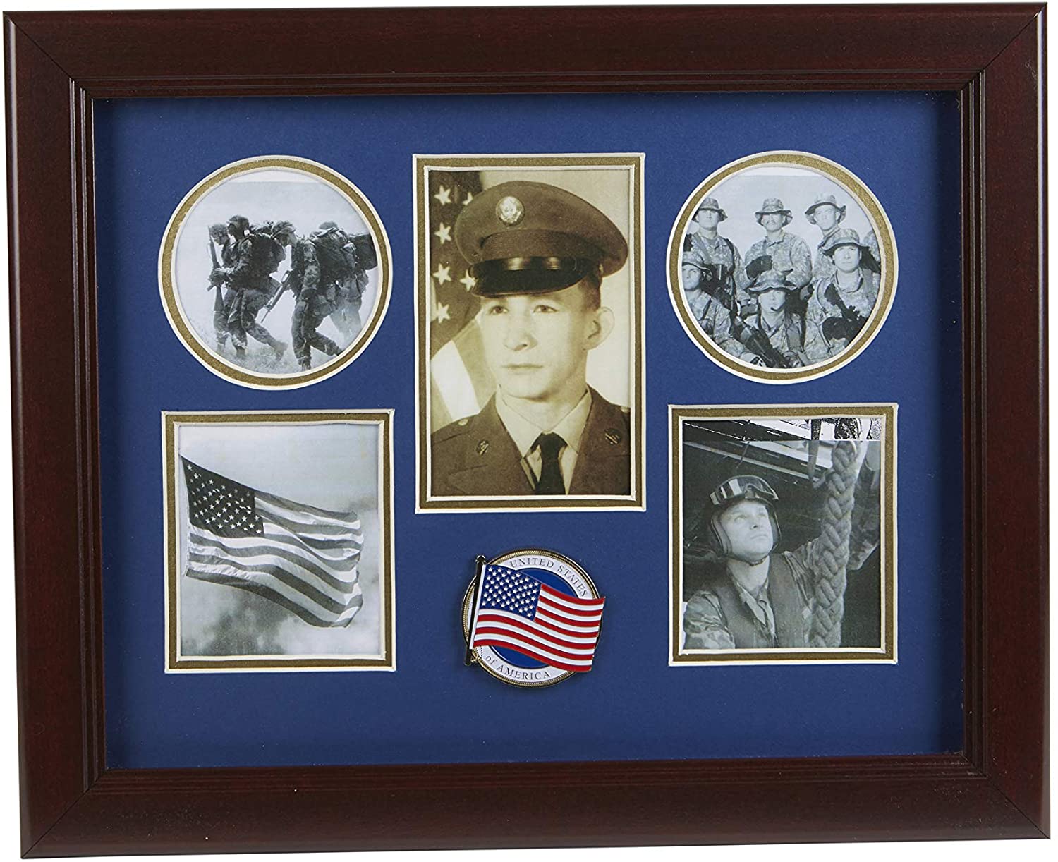 American Flag Medallion 5 Photo Collage Frame