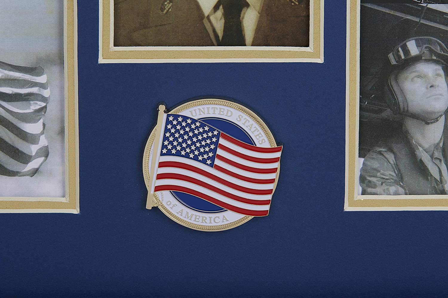 American Flag Medallion 5 Photo Collage Frame