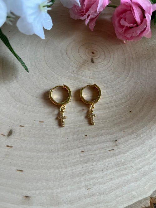 18K Gold Cross Earrings – Christian Jewelry for Women | Armored Faith