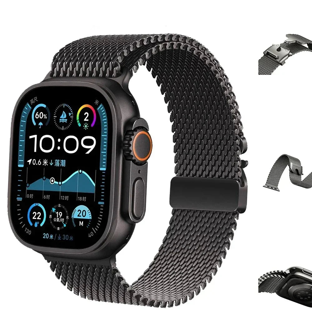 Apple Watch Titanium Milanese Loop Strap - Sleek and Durable
