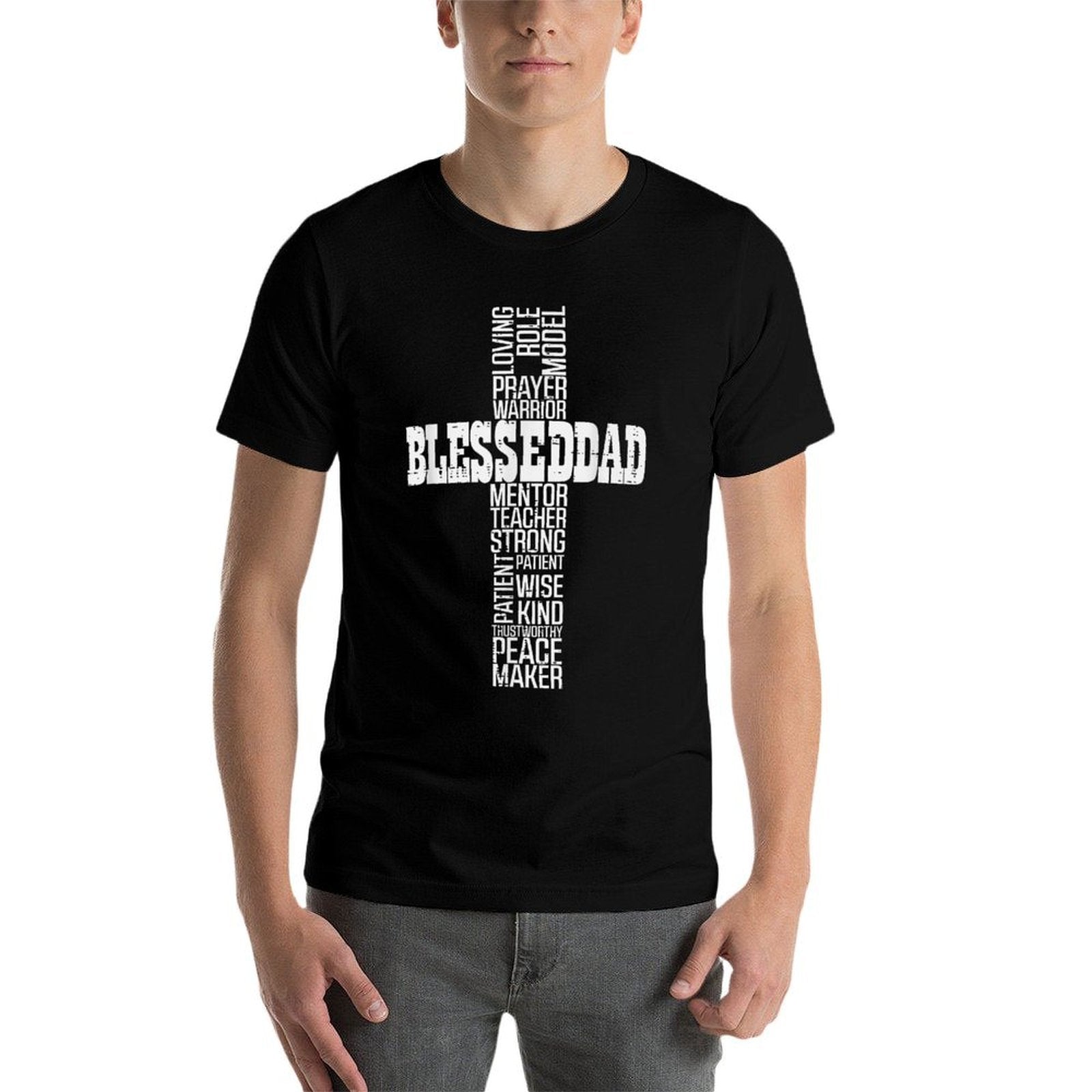 Blessed Dad Cross T-Shirt - Christian Father's Day Gift | Armored Faith