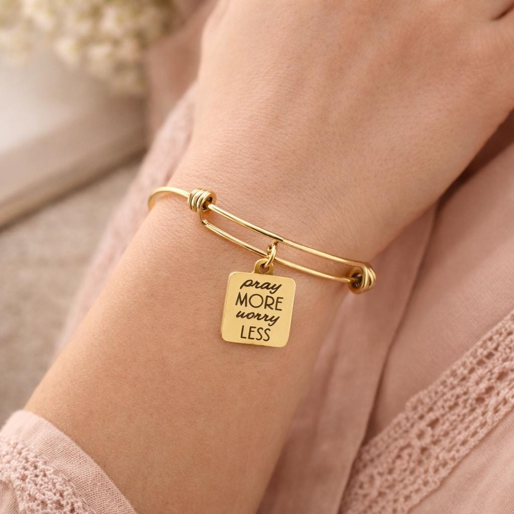Pray More Worry Less Bracelet Christian Faith Jewelry | Armored Faith